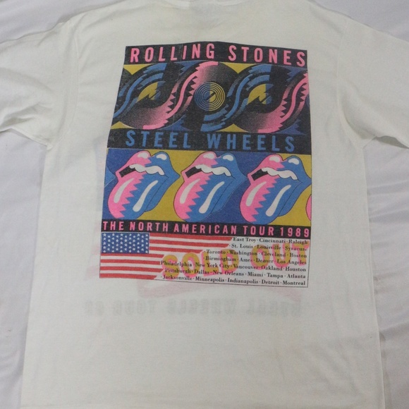 Vintage ROLLING STONES Steel Wheels Tour 1989 Tee - Picture 5 of 8